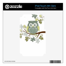 Polka Dot Owl in Tree iPod Touch 4G Decals