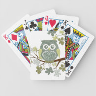 Polka Dot Owl in Tree Playing Cards