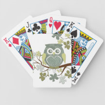 Polka Dot Owl in Tree Playing Cards
