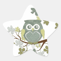 Polka Dot Owl in Tree Star Stickers