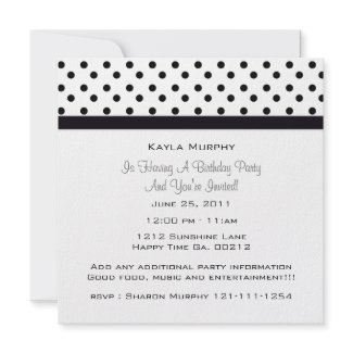 Polka Dot Party Invitations invitation