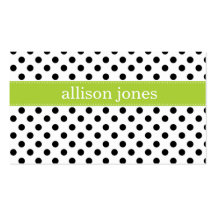 Polka Dot Party Mini Lime Business Card