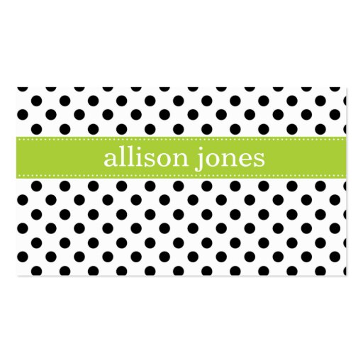 Polka Dot Party Mini Lime Business Card