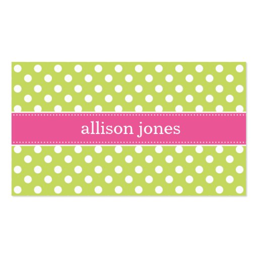 Polka Dot Party Mini Lime/Pink Business Card