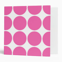 Polka Dot Pattern Print Design Hot Pink Polka Dots Vinyl Binders