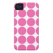 Polka Dot Pattern Print Design Hot Pink Polka Dots iPhone 4 Cover