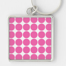 Polka Dot Pattern Print Design Hot Pink Polka Dots Key Chains