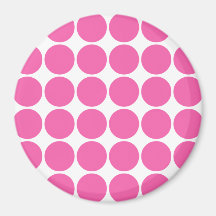 Polka Dot Pattern Print Design Hot Pink Polka Dots Magnet
