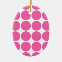 Polka Dot Pattern Print Design Hot Pink Polka Dots Christmas Tree Ornaments