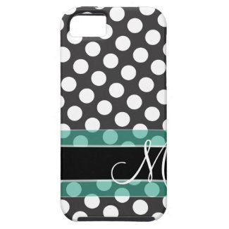 Polka Dot Pattern with Monogram iPhone 5 Covers