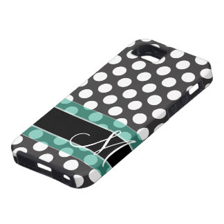Polka Dot Pattern with Monogram iPhone 5 Covers