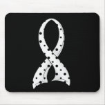 Polka Dot Pearl Ribbon Lung Cancer Mouse Pad