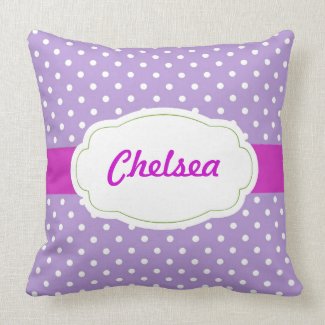 Polka Dot Personalized Throw Pillow