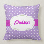 Polka Dot Personalized Throw Pillow