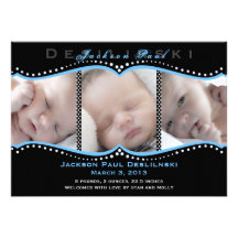 Polka Dot Photo Birth Announcement