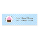 Polka Dot Pink and Brown Cupcake Business Cards