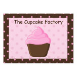 Polka Dot Pink and Brown Cupcake Business Cards