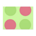 polka dot, pink and green postcards