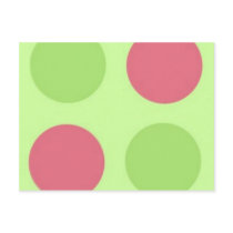 polka dot, pink and green postcards