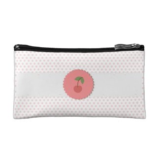 Polka Dot {pink} Cherry Makeup Bags
