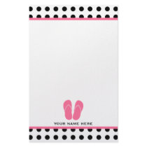 Polka Dot & Pink Flip Flops Stationery