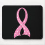 Polka Dot Pink Ribbon Breast Cancer Mouse Pad