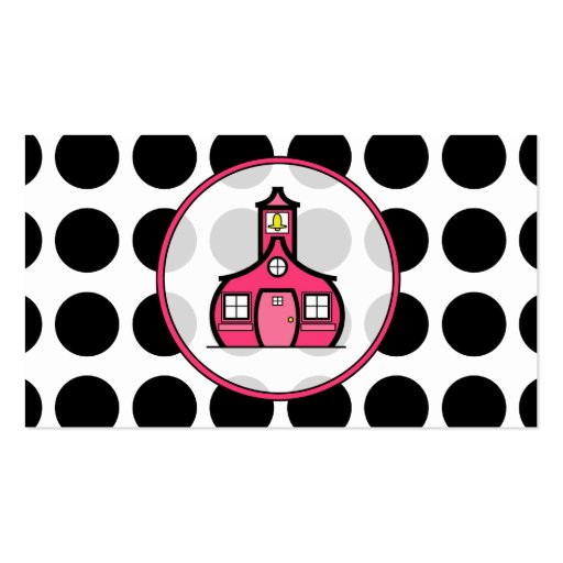 Polka Dot / Pink Teacher Fashion Business Card (back side)