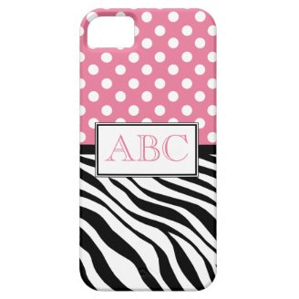 Polka Dot Pink & Zebra Print iPhone 5 Case