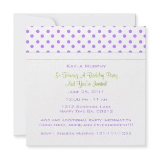 Polka Dot Print Party Invitations invitation