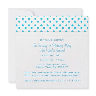 Polka Dot Print Party Invitations invitation
