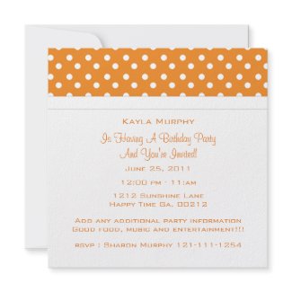 Polka Dot Print Party Invitations invitation