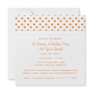 Polka Dot Print Party Invitations invitation