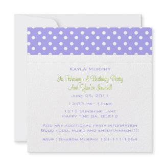 Polka Dot Print Party Invitations invitation