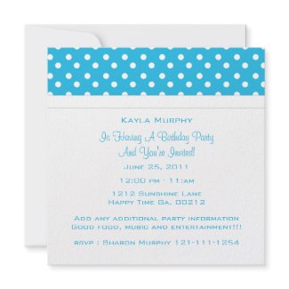 Polka Dot Print Party Invitations invitation