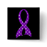 Polka Dot Purple Ribbon Alzheimer's Disease buttons