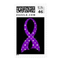Polka Dot Purple Ribbon Alzheimer's Disease Stamp