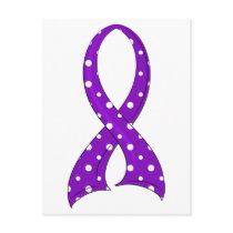 Polka Dot Purple Ribbon Alzheimer's Disease Post Card