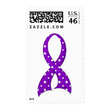 Polka Dot Purple Ribbon Lupus Stamps