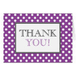 Polka Dot Purple & White Thank You Card