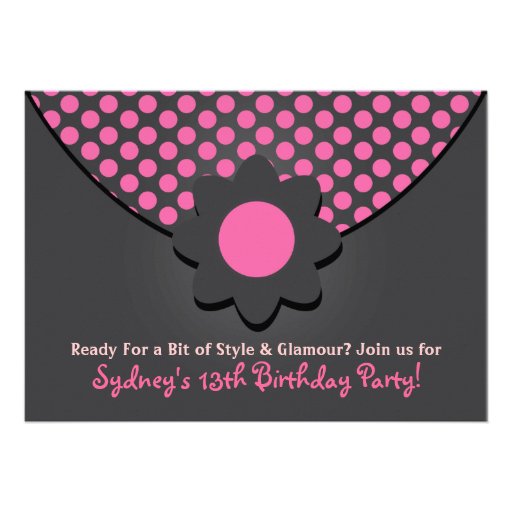 Polka Dot Purse Birthday Party Invitations