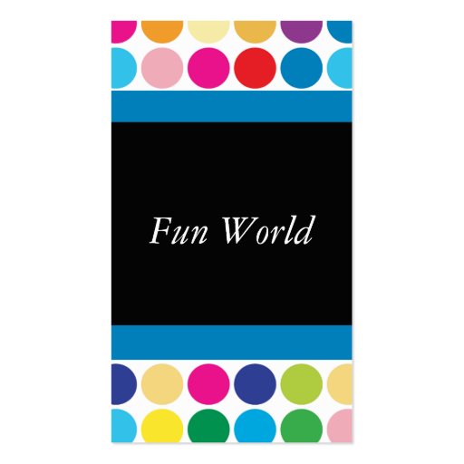 Polka Dot Rainbow Fun Business Card (front side)