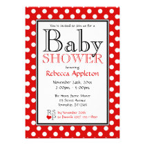 Polka Dot Red Baby Shower Invitations invitations
