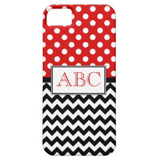 Polka Dot Red & Chevron iPhone 5 Case