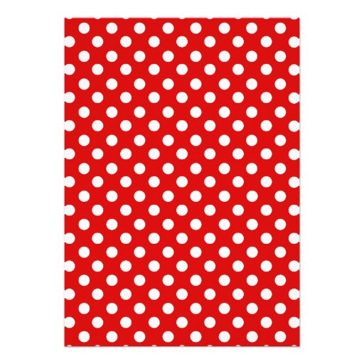 Polka Dot Red Heart Bridal Shower Invitations