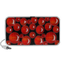 Polka dot red retro circles speakers
