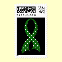 Polka Dot Ribbon Liver Cancer stamps
