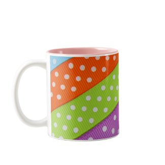 Polka Dot Ribbons Ceramic Mug mug
