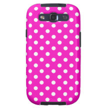 Polka Dot Samsung Galaxy S3 Case in Shocking Pink