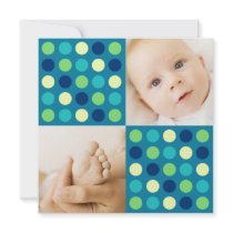 Polka Dot Squares Blue invitations by thebabystore Polka Dot Squares Blue invitations