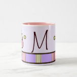 Polka dot & Stripes Purple Monogram Mug